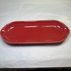 Fiestaware Red Relish Tray Fiesta Retired HLC Corn on the Cob Tray